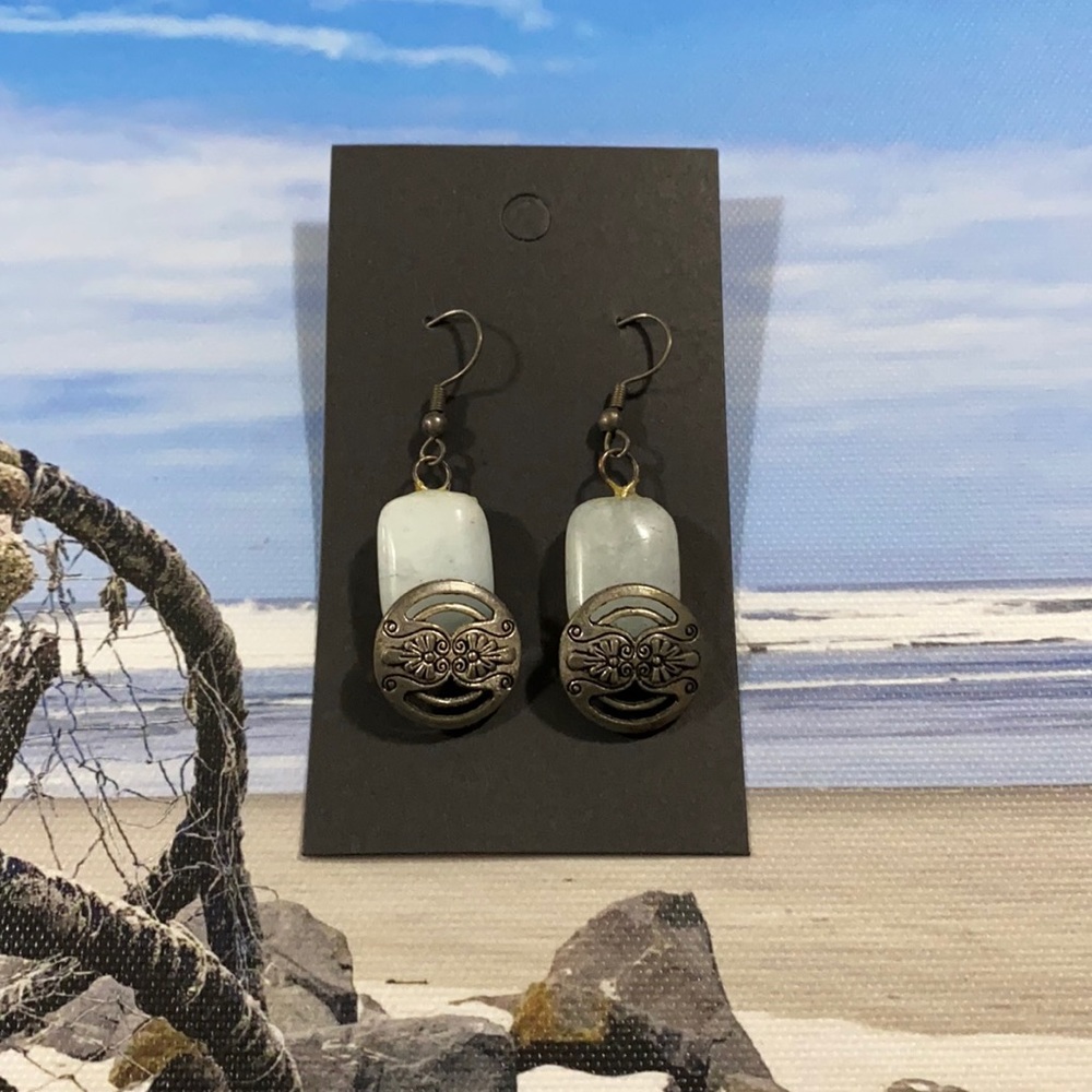 Antique style blue stone earrings